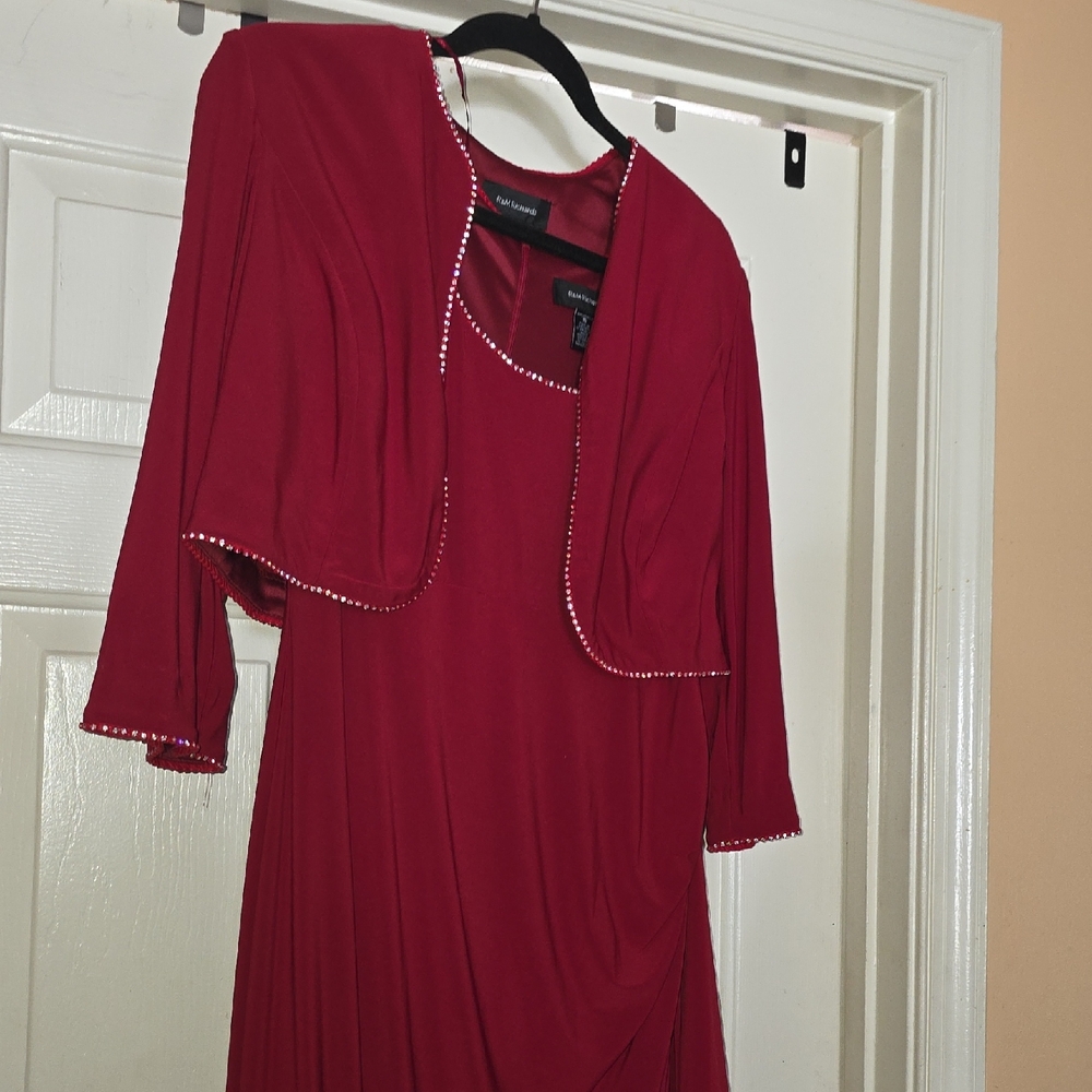 R & M Richards Red Wedding Dress with Jacket